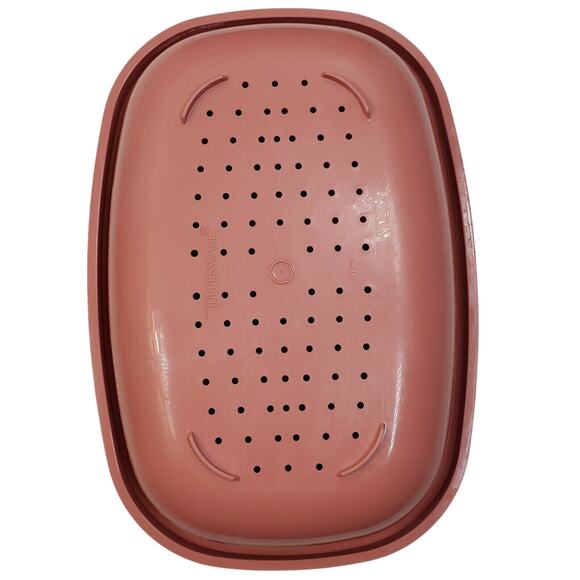 Vtg Tupperware Microwave Steamer Dusty Rose Complete - Picture 4 of 11